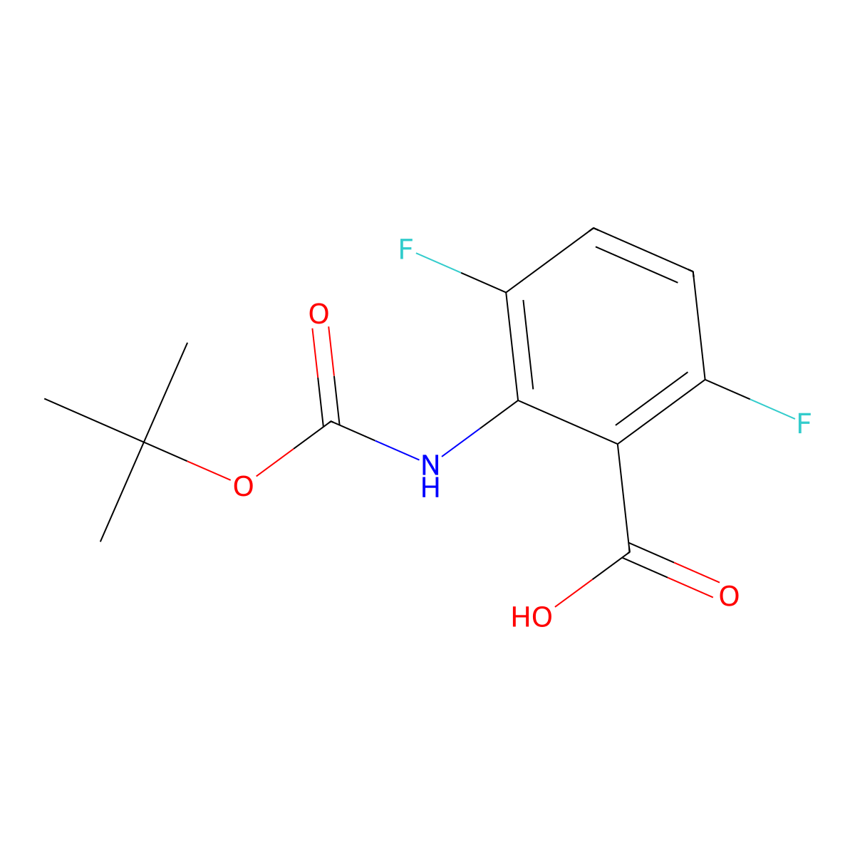 2-{[(Tert-butoxy)carbonyl]amino}-3,6-difluorobenzoic acid molecular structure, CAS 1823488-36-3