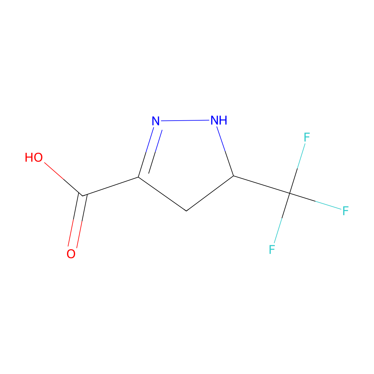 5-(trifluoromethyl)-4,5-dihydro-1H-pyrazole-3-carboxylic acid molecular structure, CAS 1823489-59-3
