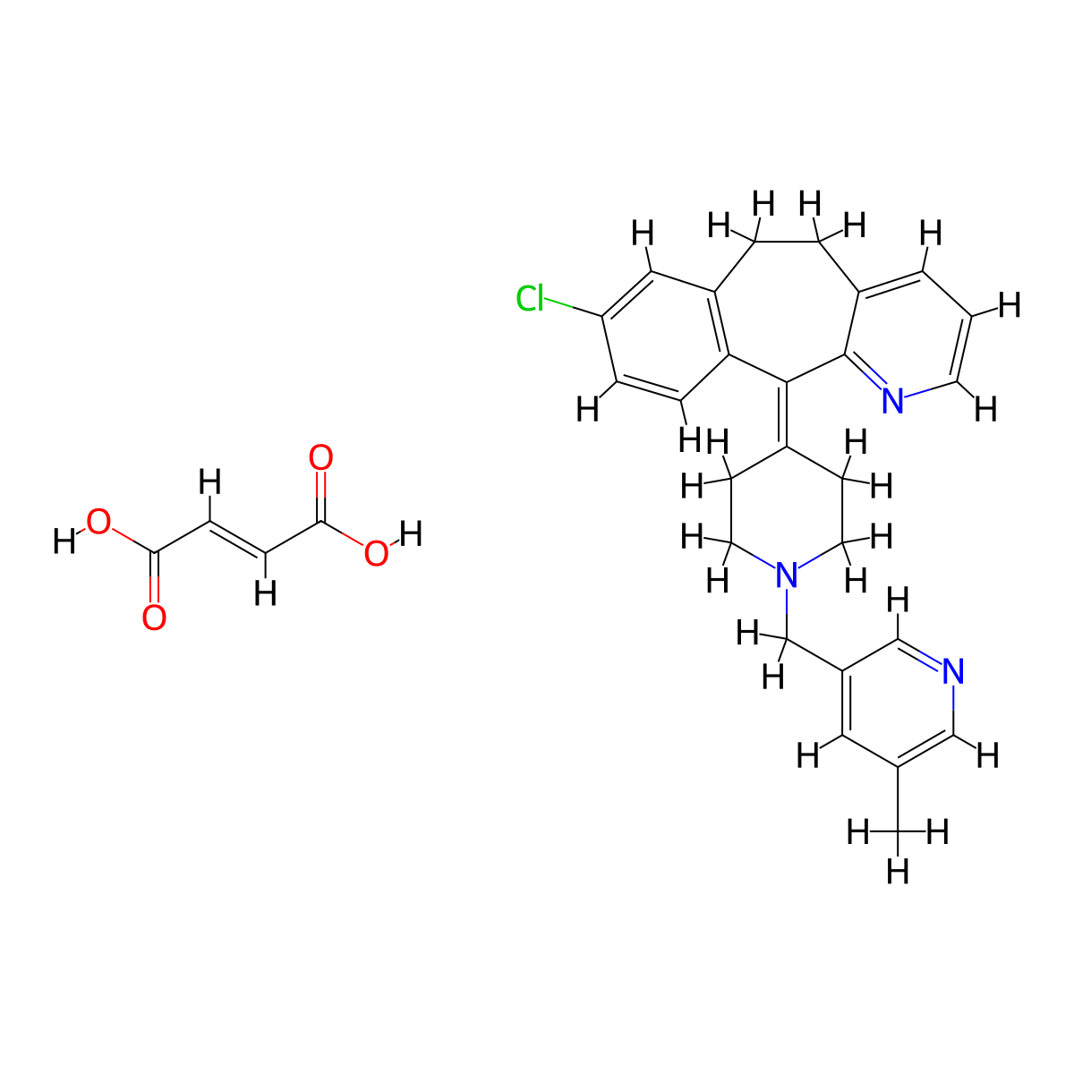 Rupatadine Fumarate molecular structure, CAS 182349-12-8