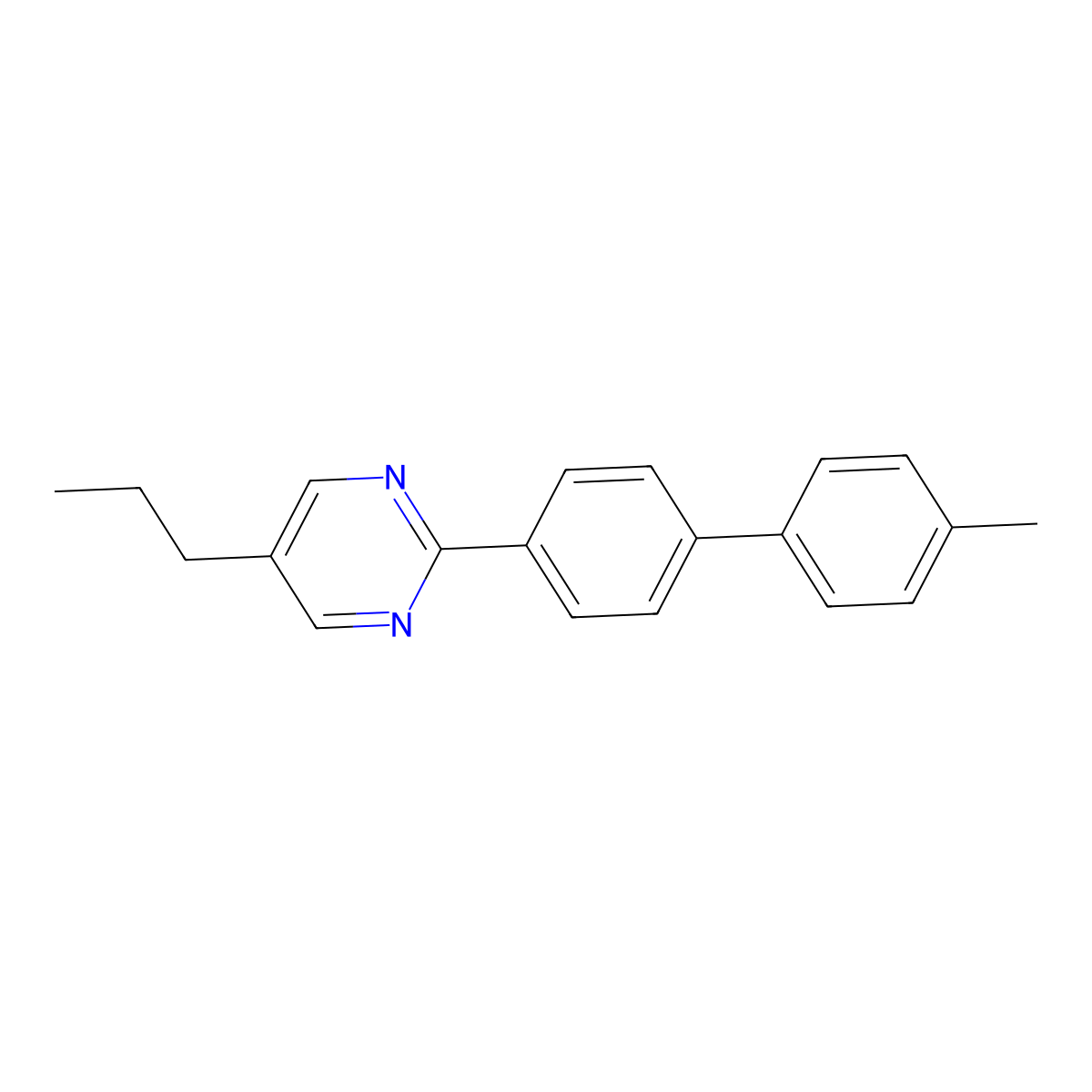 2-(4'-Methyl[1,1'-biphenyl]-4-yl)-5-propylpyrimidine molecular structure, CAS 182349-56-0