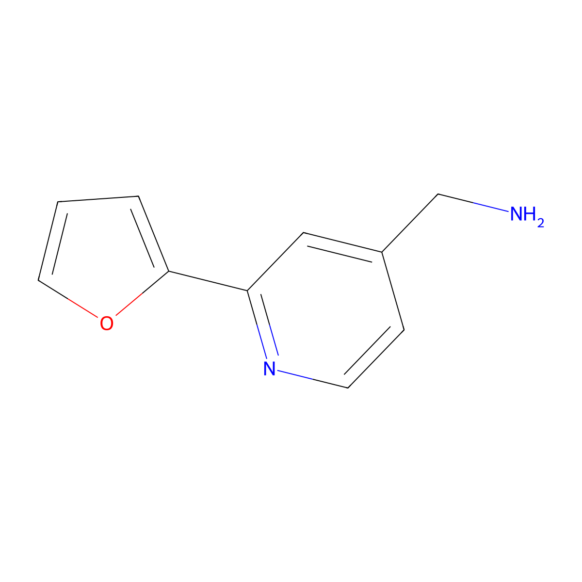 [2-(Furan-2-yl)pyridin-4-yl]methanamine molecular structure, CAS 1823490-15-8