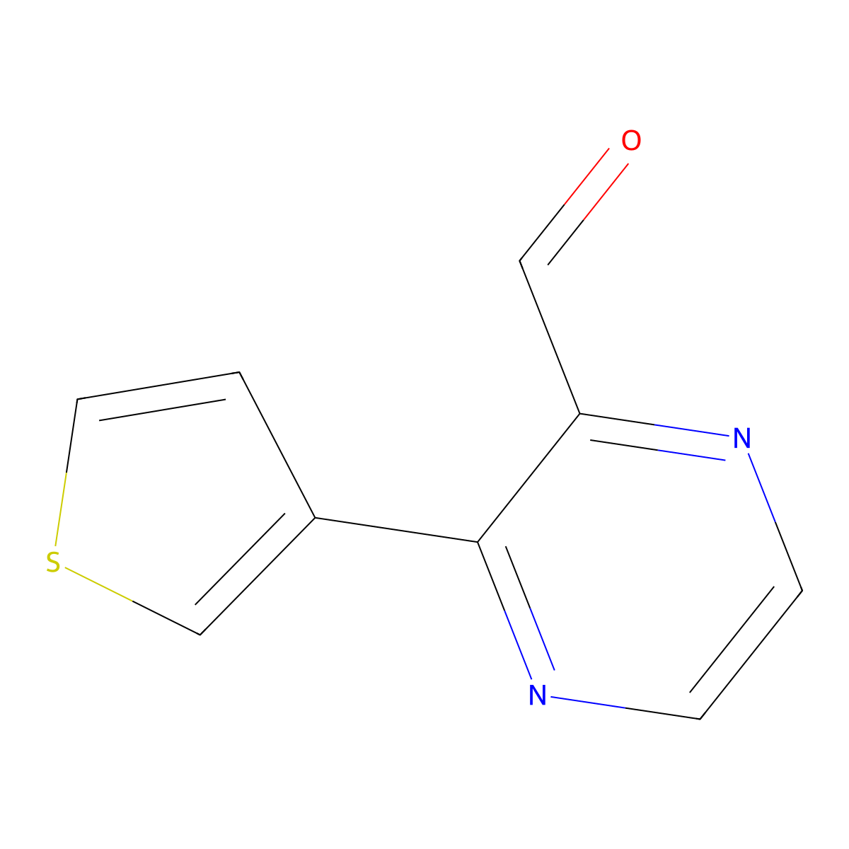 3-(Thiophen-3-yl)pyrazine-2-carbaldehyde molecular structure, CAS 1823490-40-9