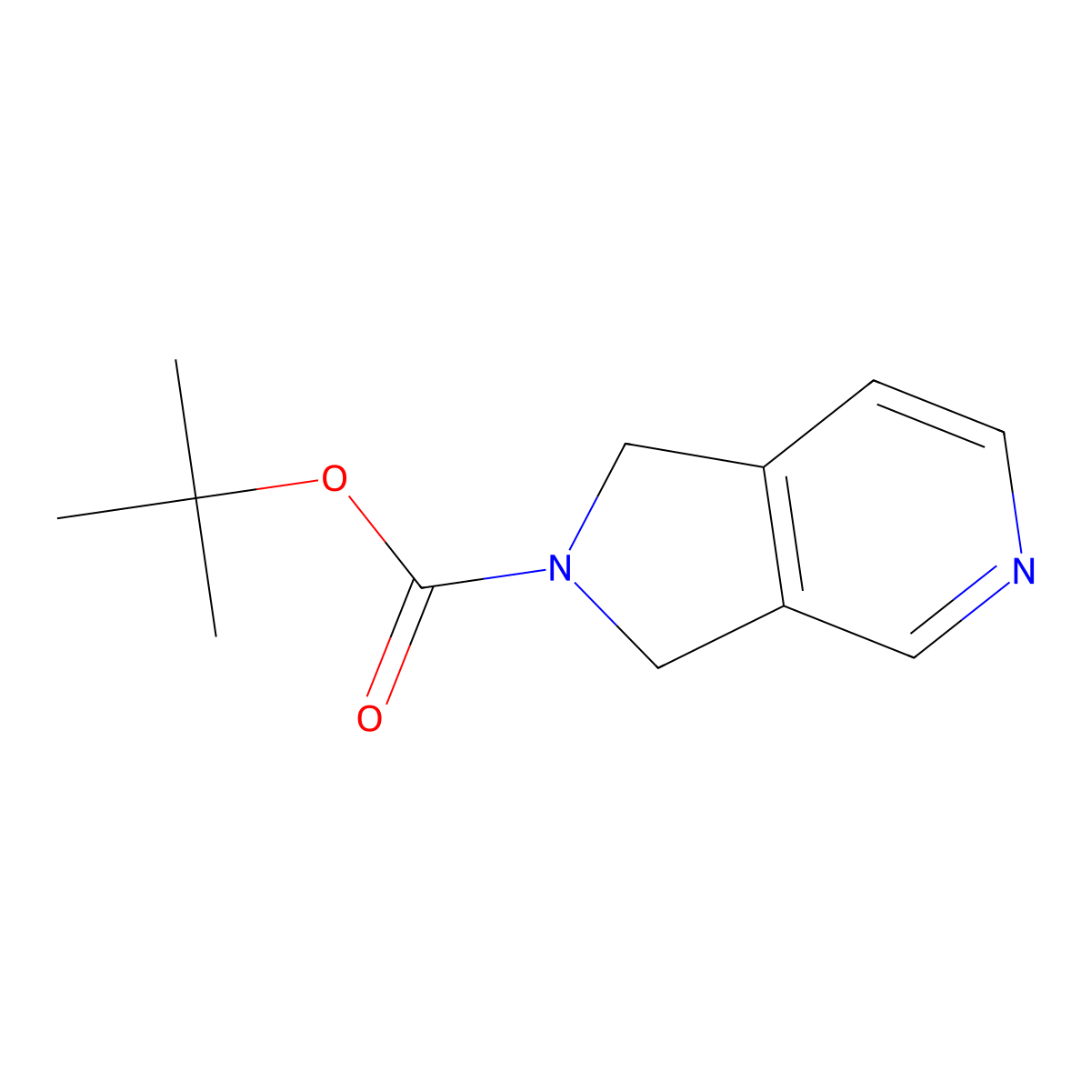 tert-butyl 1H-pyrrolo[3,4-c]pyridine-2(3H)-carboxylate molecular structure, CAS 1823490-66-9