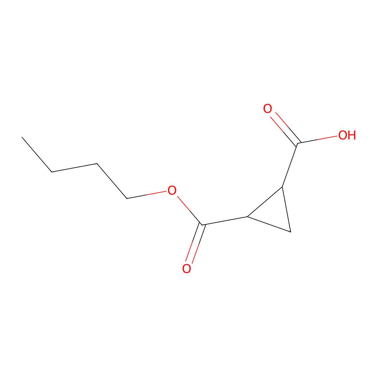 2-(Butoxycarbonyl)cyclopropane-1-carboxylic acid molecular structure, CAS 1823491-13-9