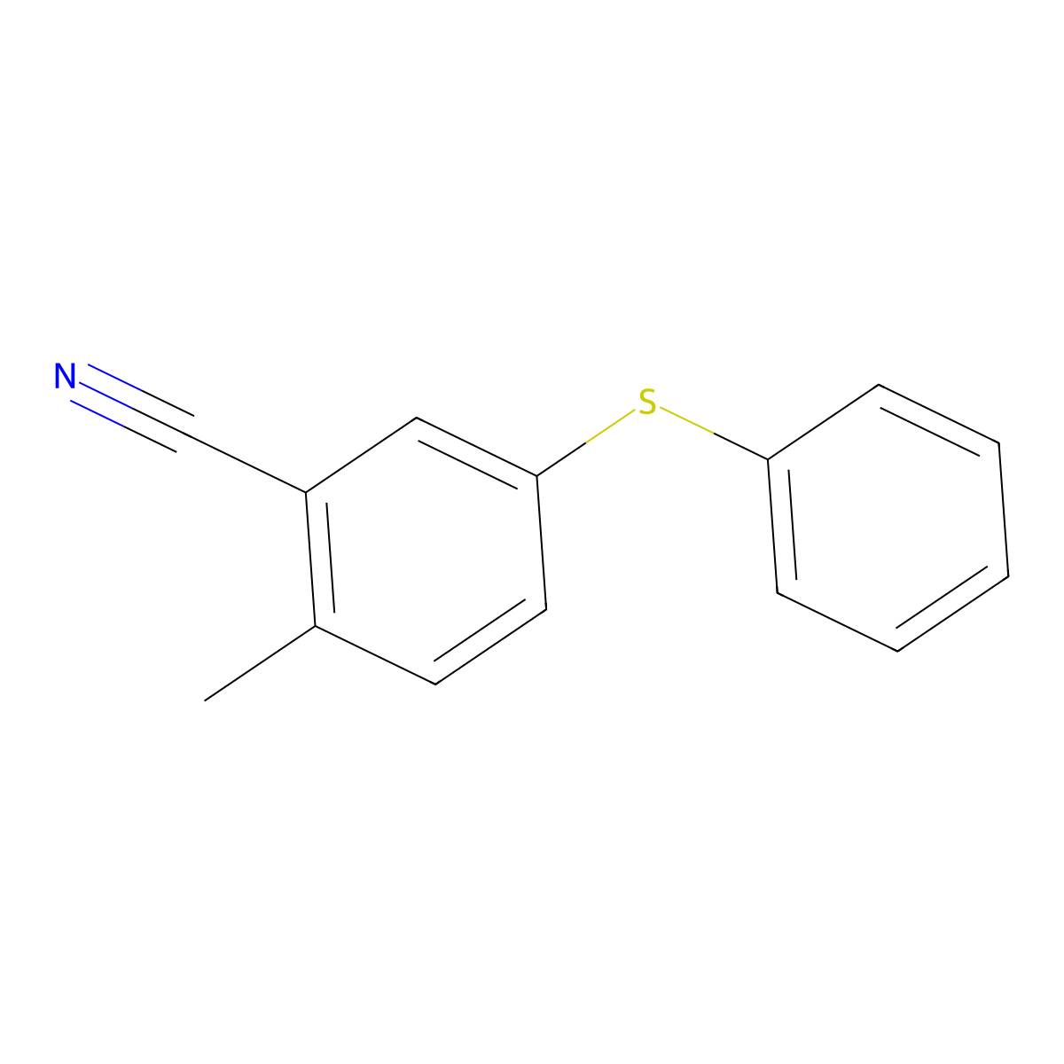 2-Methyl-5-(phenylthio)benzonitrile molecular structure, CAS 1823491-43-5