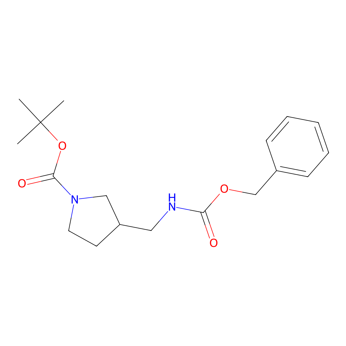 tert-Butyl 3-({[(benzyloxy)carbonyl]amino}methyl)pyrrolidine-1-carboxylate molecular structure, CAS 1823491-57-1