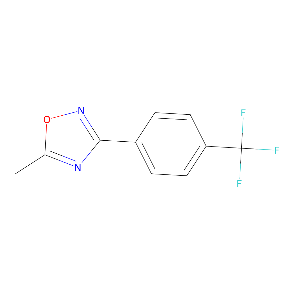 5-Methyl-3-[4-(trifluoromethyl)phenyl]-1,2,4-oxadiazole molecular structure, CAS 1823492-16-5