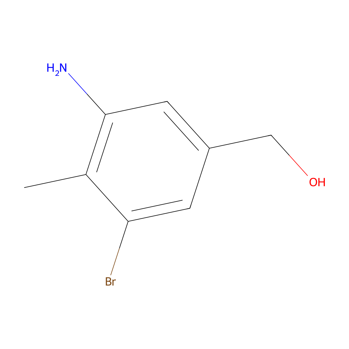 (3-Amino-5-bromo-4-methylphenyl)methanol molecular structure, CAS 1823492-60-9