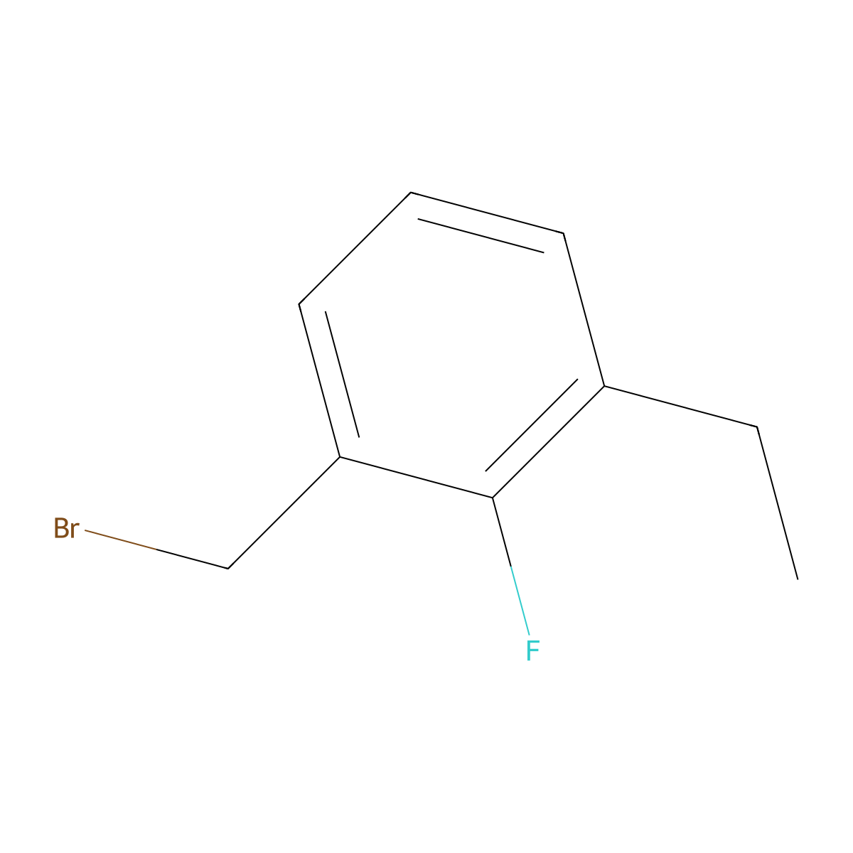 1-(Bromomethyl)-3-ethyl-2-fluorobenzene molecular structure, CAS 1823493-99-7