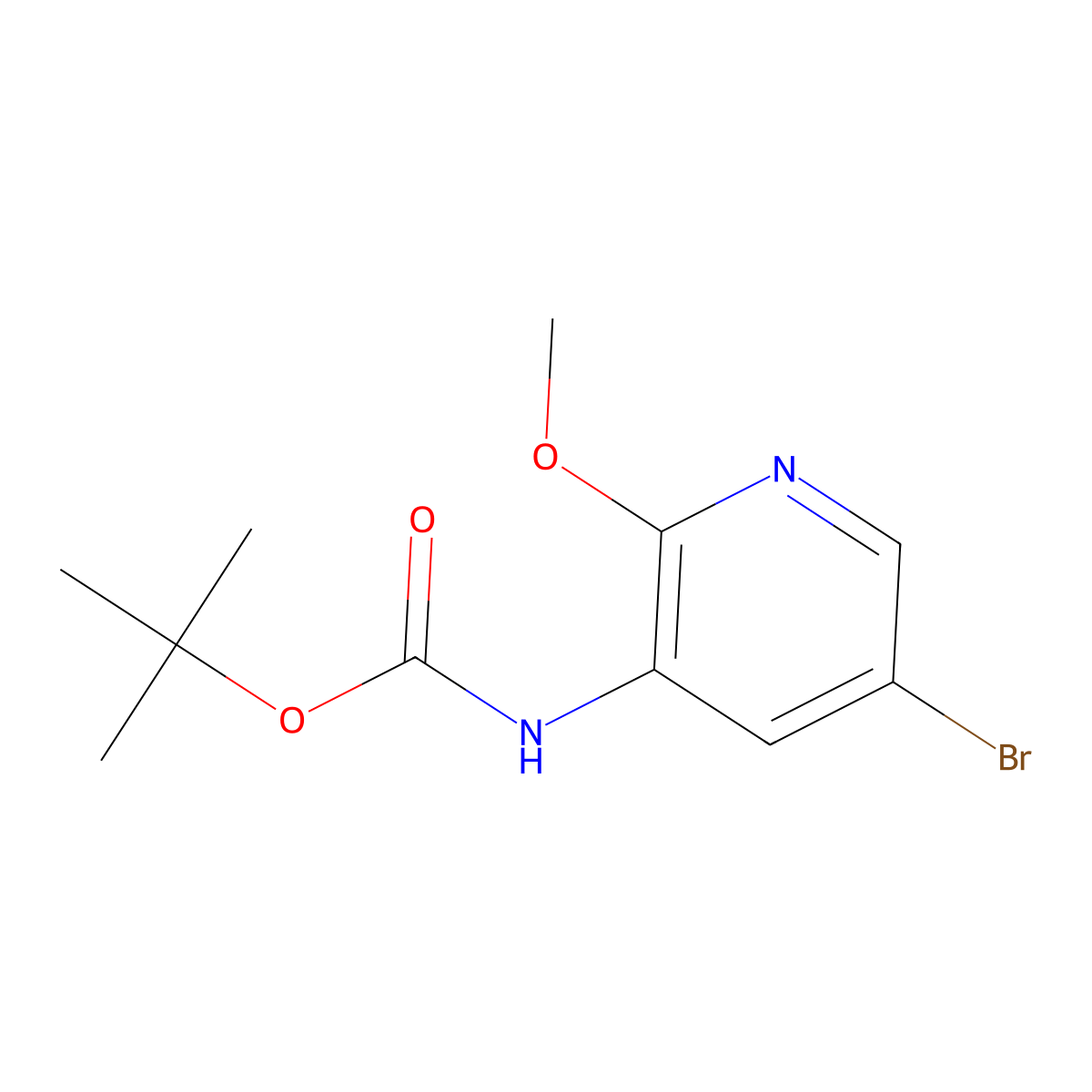 tert-Butyl (5-bromo-2-methoxypyridin-3-yl)carbamate molecular structure, CAS 1823495-02-8