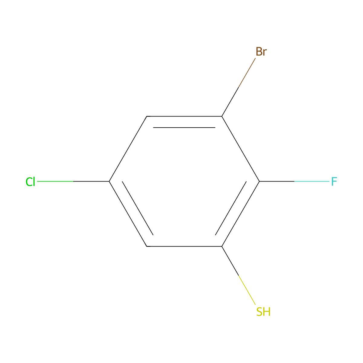 3-Bromo-5-chloro-2-fluorobenzenethiol molecular structure, CAS 1823495-98-2