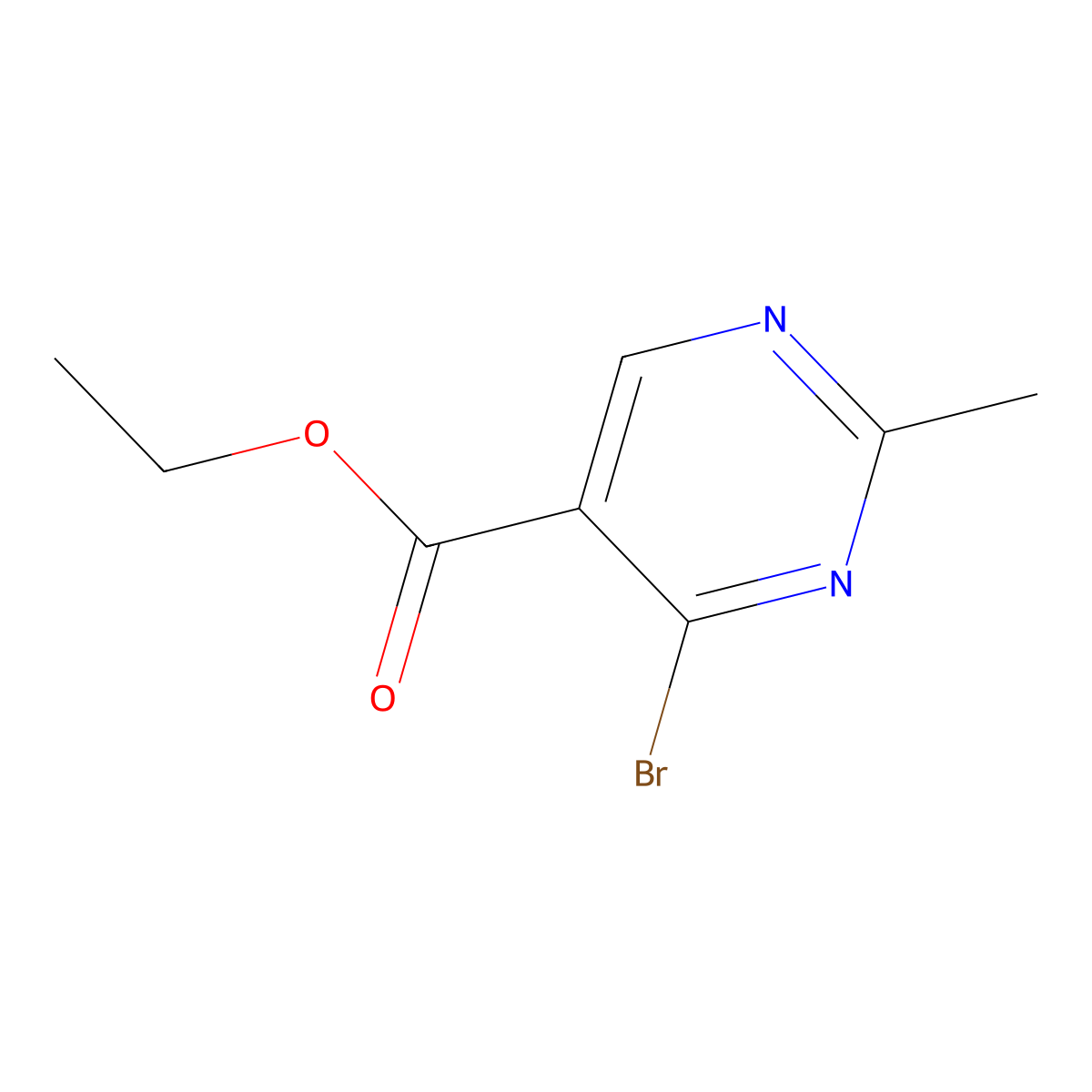 Ethyl 4-bromo-2-methylpyrimidine-5-carboxylate molecular structure, CAS 1823496-03-2