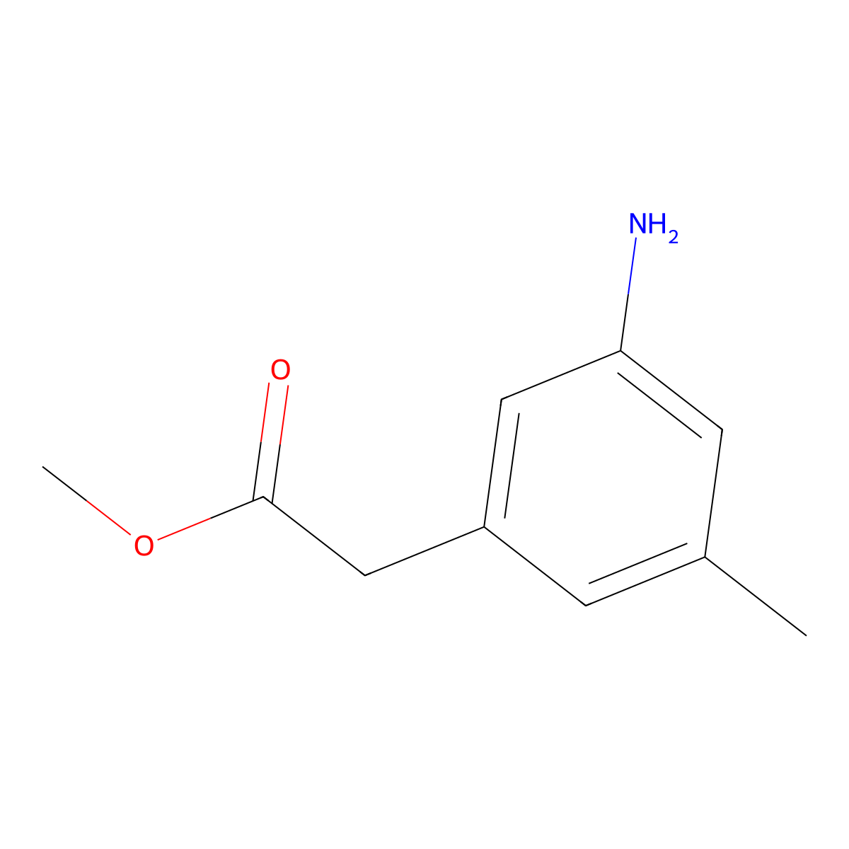 Methyl (3-amino-5-methylphenyl)acetate molecular structure, CAS 1823496-46-3