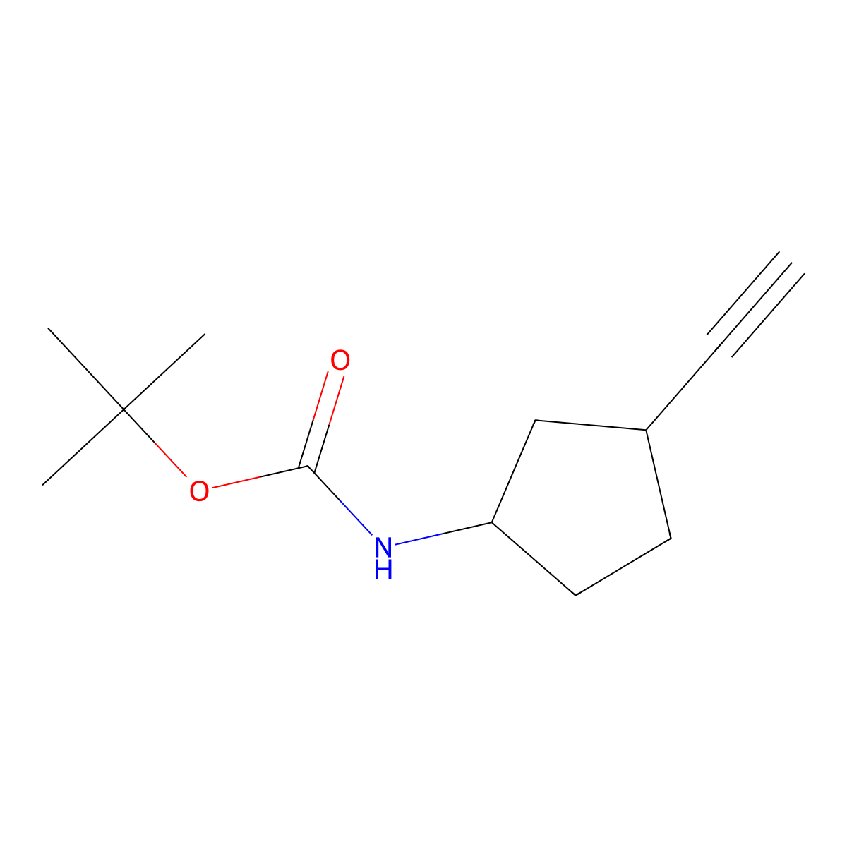 Tert-butyl (3-ethynylcyclopentyl)carbamate molecular structure, CAS 1823497-00-2