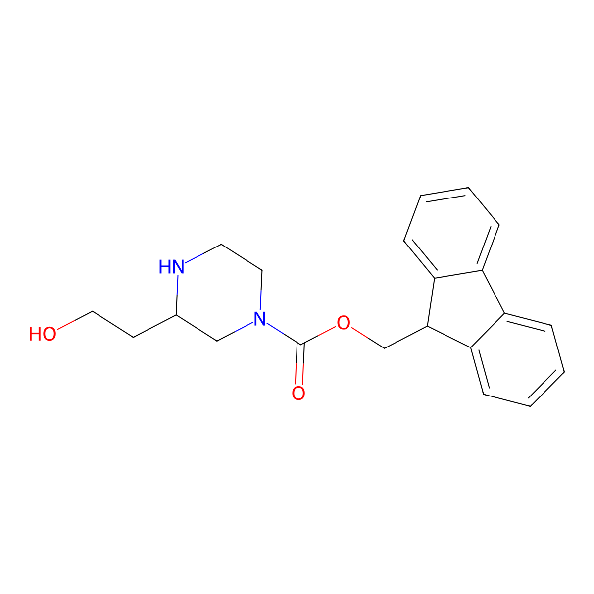 (9H-Fluoren-9-yl)methyl 3-(2-hydroxyethyl)piperazine-1-carboxylate molecular structure, CAS 1823497-17-1