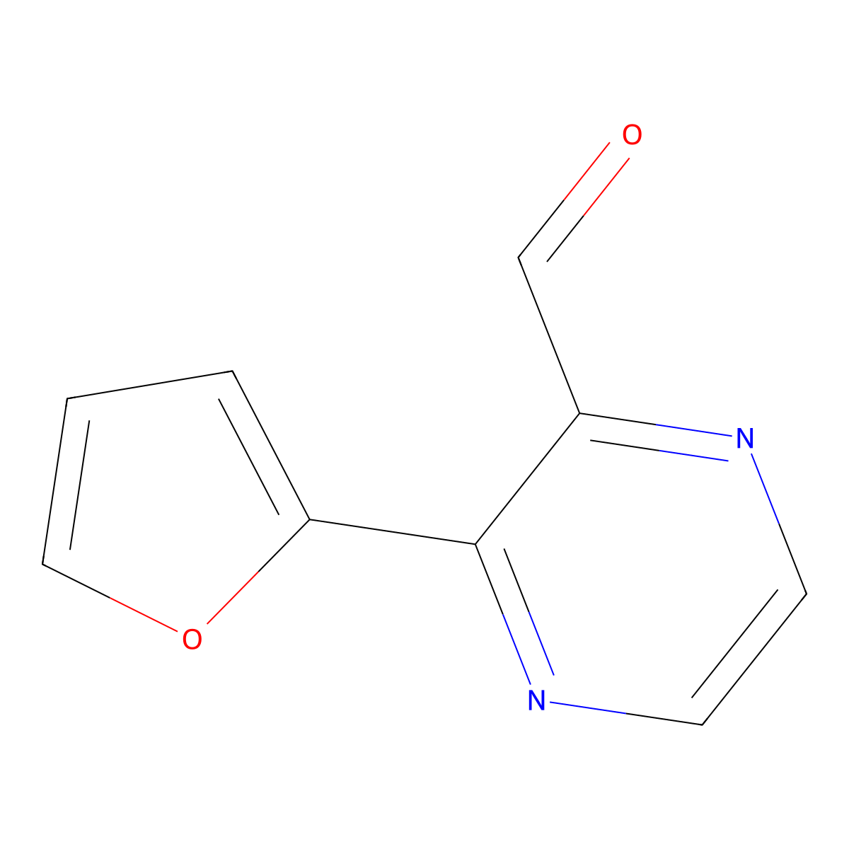 3-(Furan-2-yl)pyrazine-2-carbaldehyde molecular structure, CAS 1823498-75-4