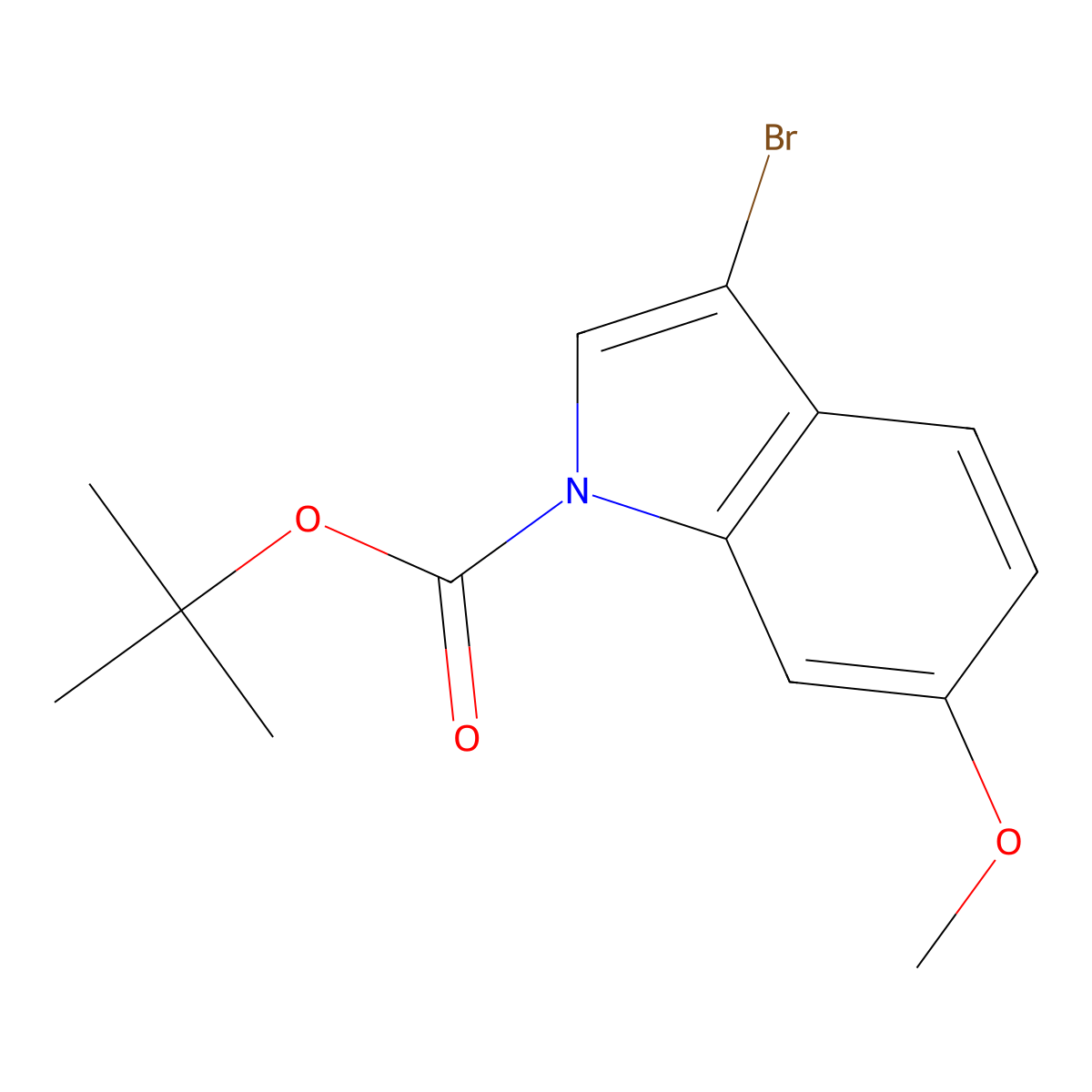 tert-Butyl 3-bromo-6-methoxy-1H-indole-1-carboxylate molecular structure, CAS 1823499-34-8