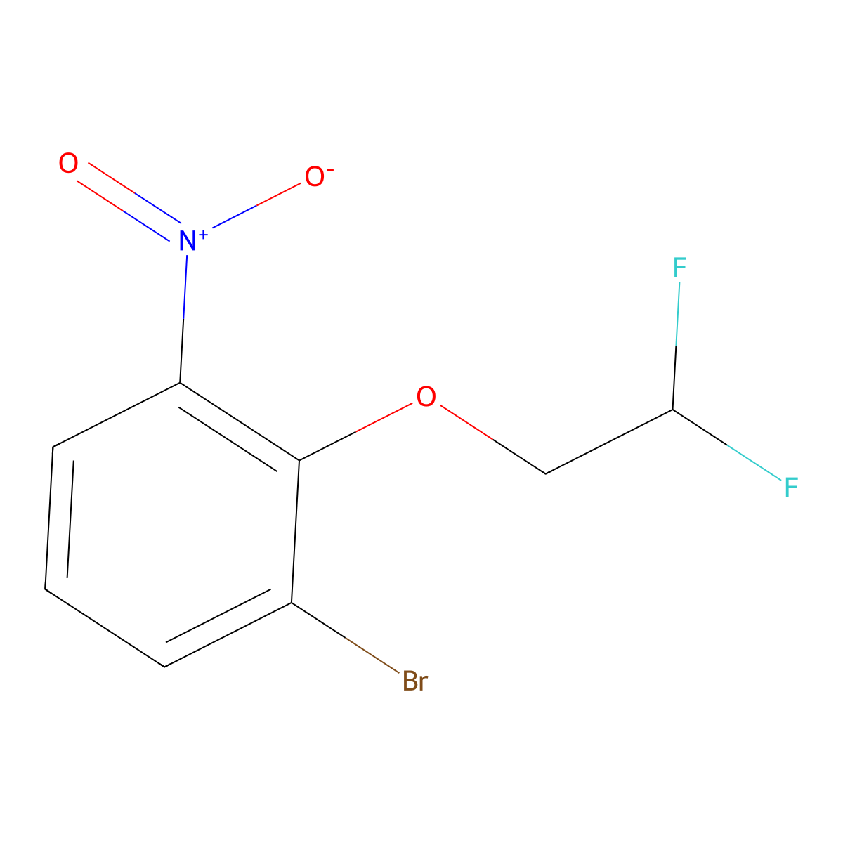 1-Bromo-2-(2,2-difluoroethoxy)-3-nitrobenzene molecular structure, CAS 1823499-49-5