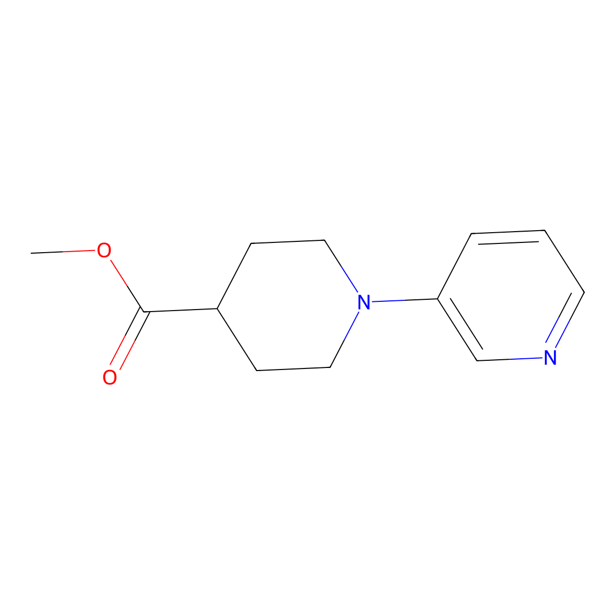 Methyl 1-(pyridin-3-yl)piperidine-4-carboxylate molecular structure, CAS 1823499-87-1