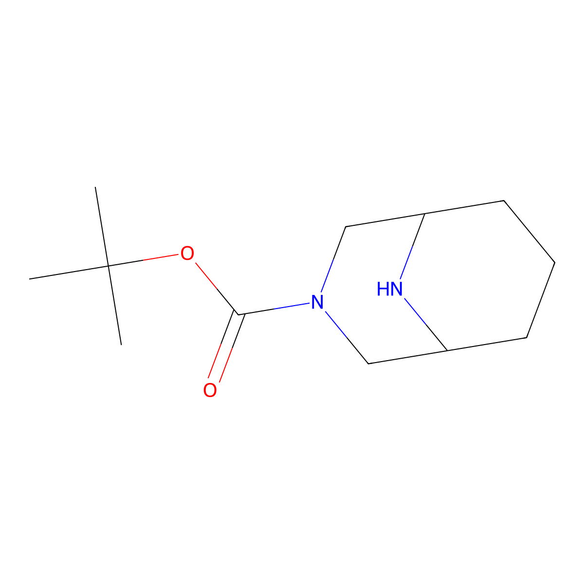 Tert-butyl 3,9-diazabicyclo[3.3.1]nonane-3-carboxylate molecular structure, CAS 1823500-01-1