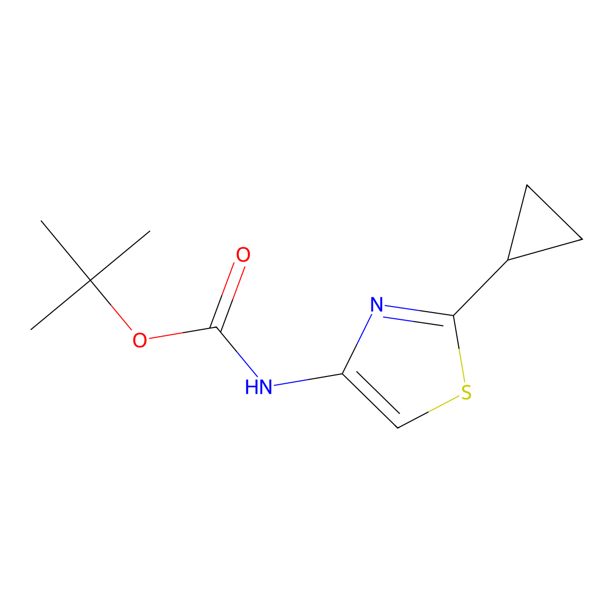 tert-Butyl (2-cyclopropylthiazol-4-yl)carbamate molecular structure, CAS 1823503-36-1