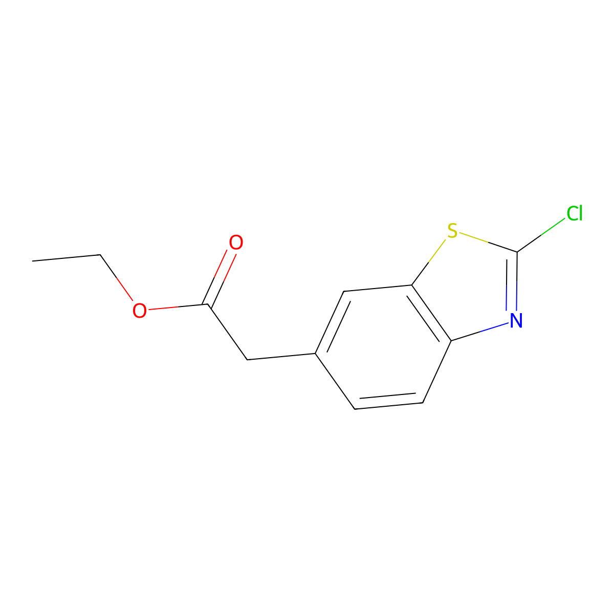(2-Chloro-benzothiazol-6-yl)-acetic acid ethyl ester molecular structure, CAS 1823505-06-1