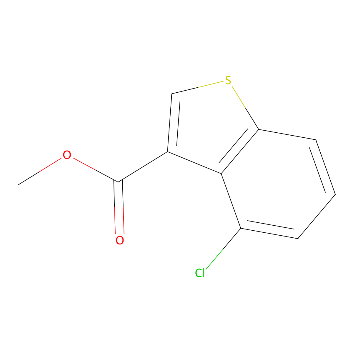 Methyl 4-chloro-1-benzothiophene-3-carboxylate molecular structure, CAS 1823506-46-2