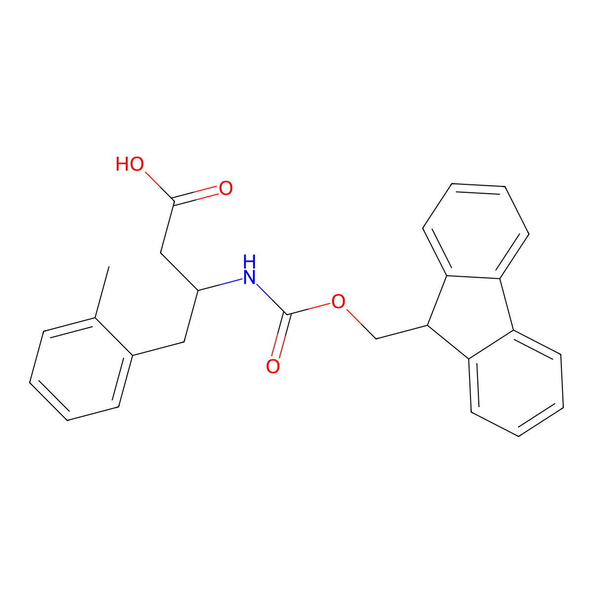 3-((((9H-Fluoren-9-yl)methoxy)carbonyl)amino)-4-(o-tolyl)butanoic acid molecular structure, CAS 1823506-50-8