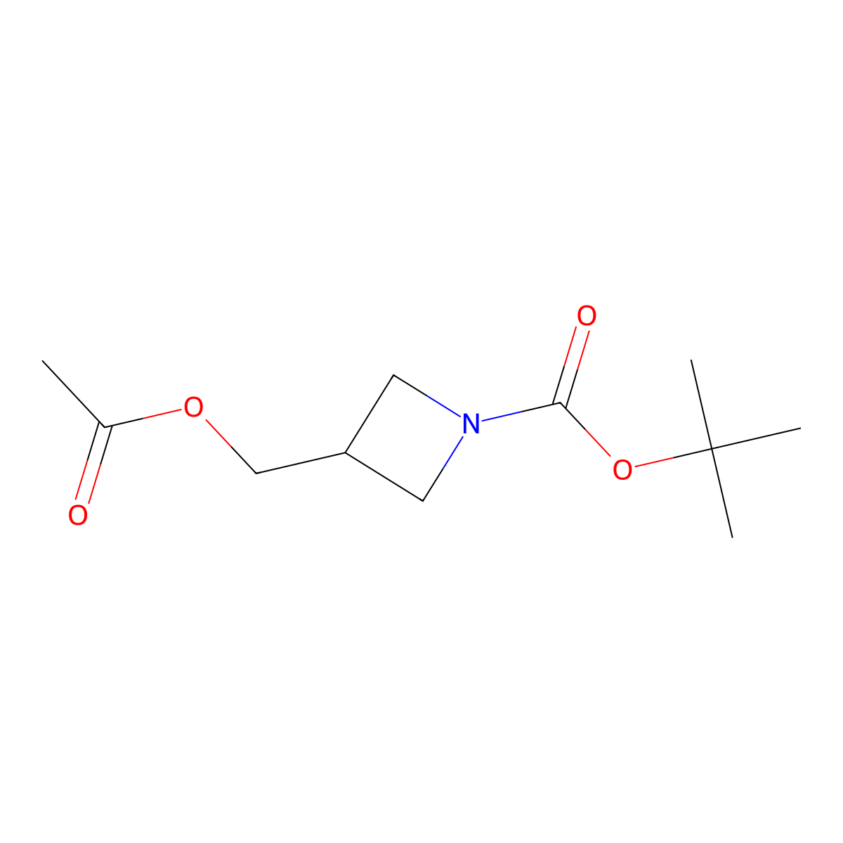 Tert-butyl 3-(acetoxymethyl)azetidine-1-carboxylate molecular structure, CAS 1823506-58-6
