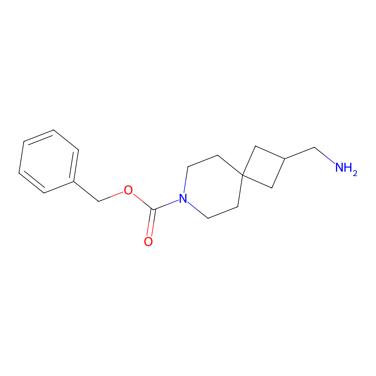 Benzyl 2-(aminomethyl)-7-azaspiro[3.5]nonane-7-carboxylate molecular structure, CAS 1823506-61-1