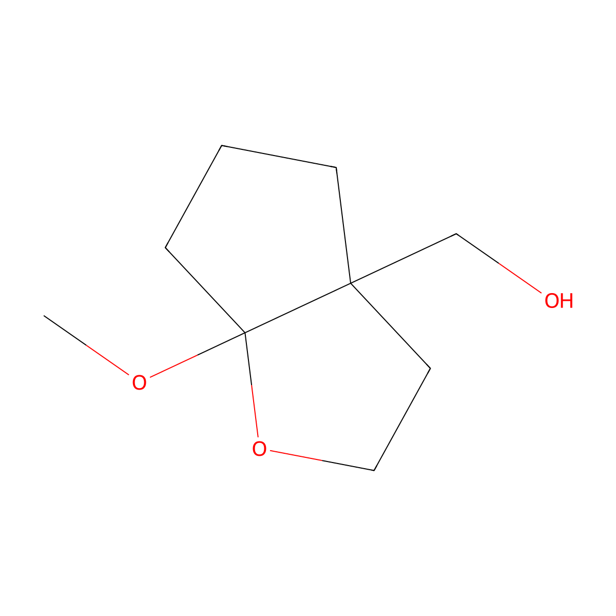 {6a-methoxy-hexahydro-2H-cyclopenta[b]furan-3a-yl}methanol molecular structure, CAS 1823510-14-0