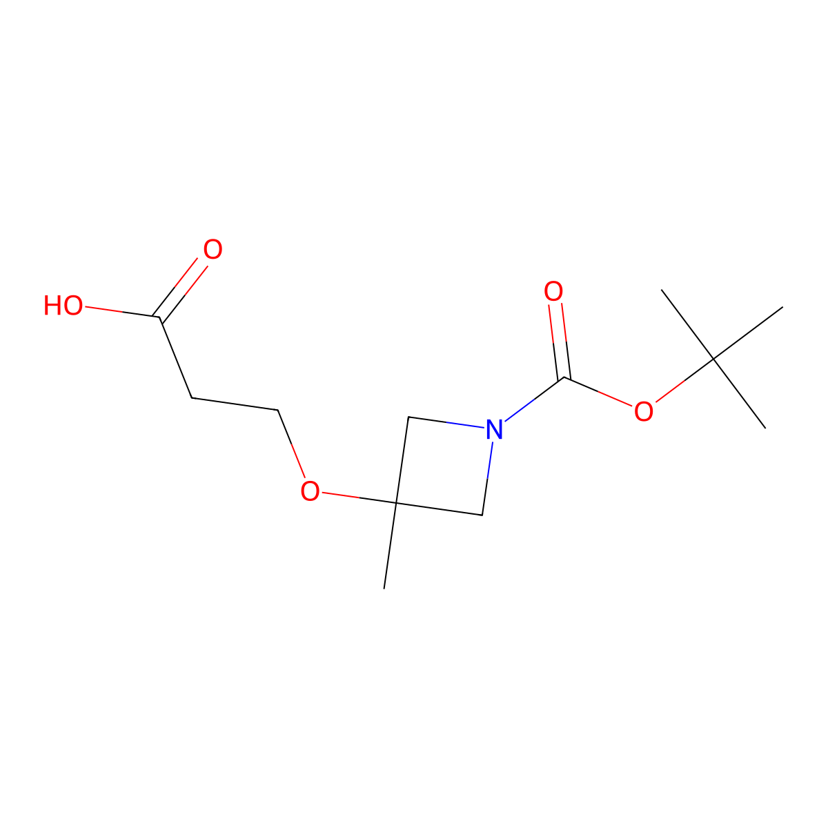 3-({1-[(Tert-butoxy)carbonyl]-3-methylazetidin-3-yl}oxy)propanoic acid molecular structure, CAS 1823510-15-1