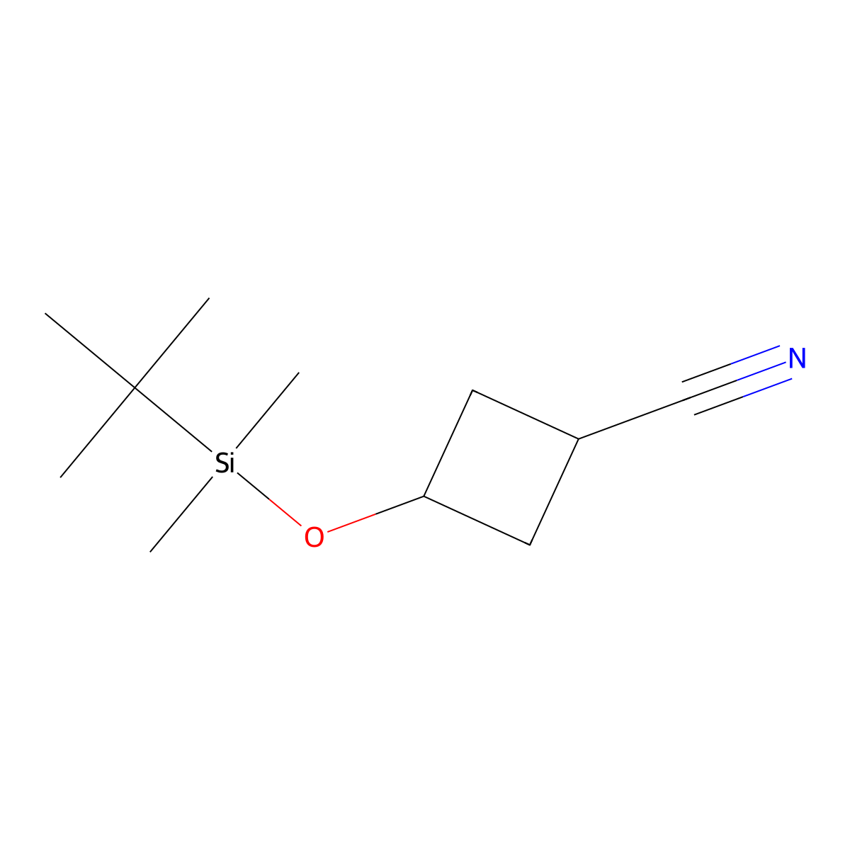 3-[(Tert-butyldimethylsilyl)oxy]cyclobutane-1-carbonitrile molecular structure, CAS 1823510-19-5