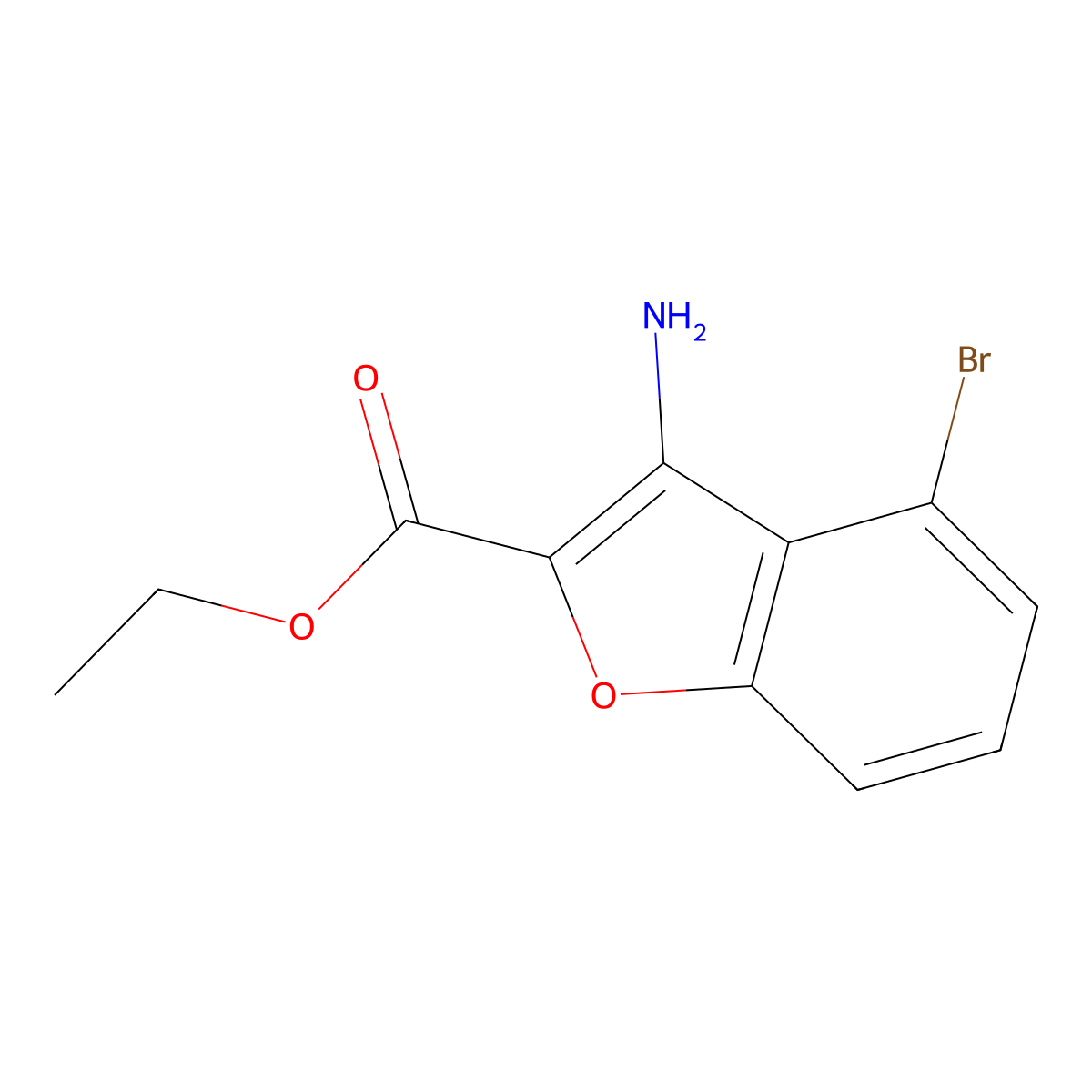 Ethyl 3-amino-4-bromobenzofuran-2-carboxylate molecular structure, CAS 1823510-61-7