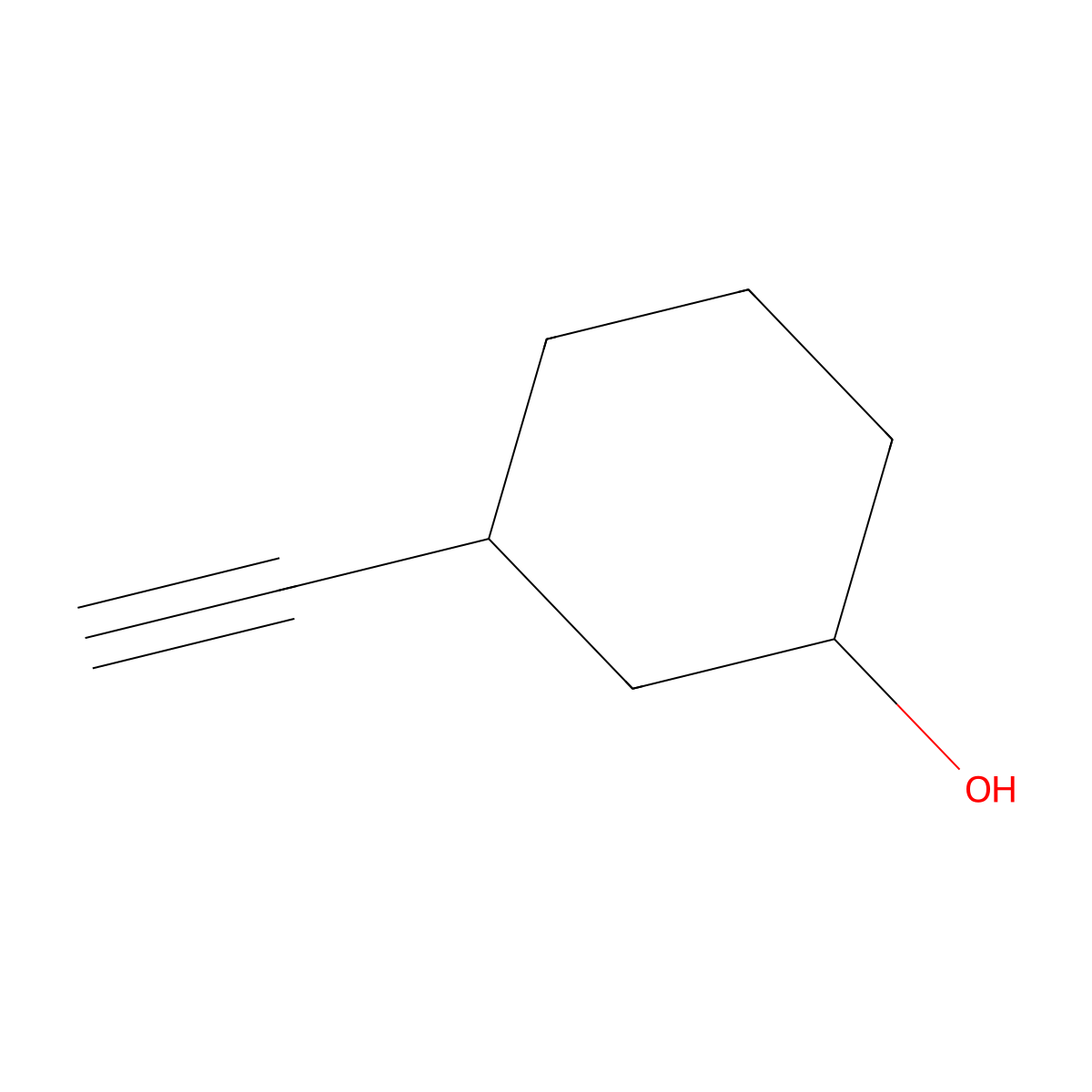 3-Ethynylcyclohexan-1-ol molecular structure, CAS 1823510-89-9