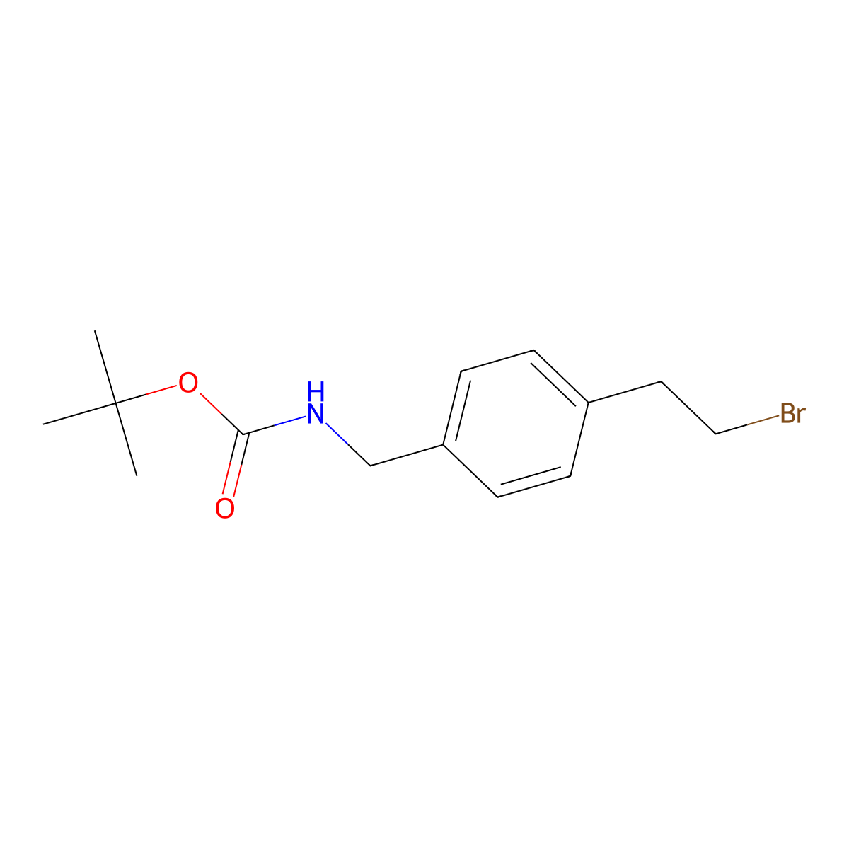 tert-butyl N-((4-(2-bromoethyl)phenyl)methyl)carbamate molecular structure, CAS 1823511-02-9