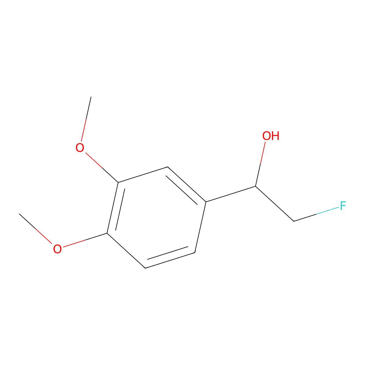 1-(3,4-Dimethoxyphenyl)-2-fluoroethan-1-ol molecular structure, CAS 1823512-19-1