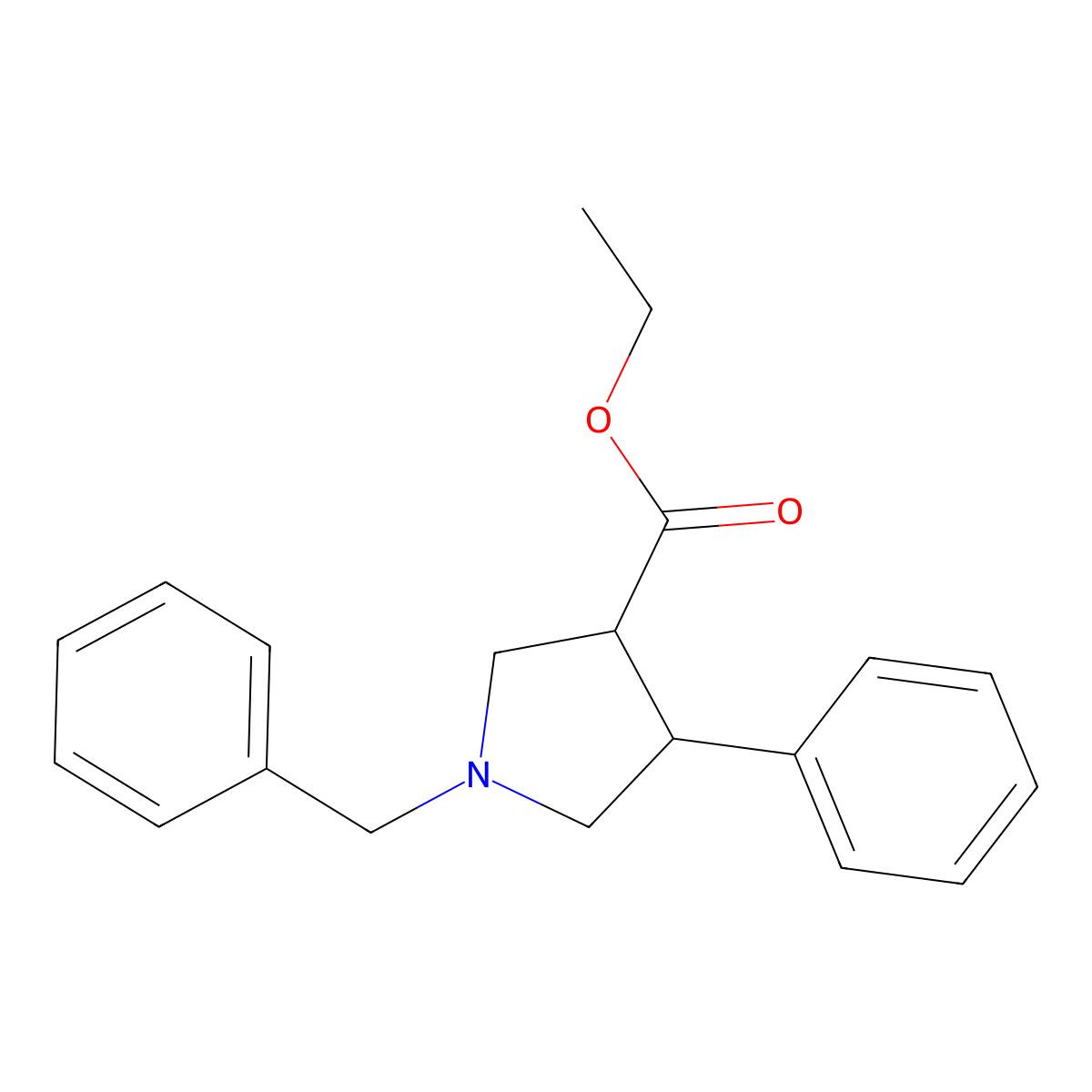 Ethyl 1-benzyl-4-phenylpyrrolidine-3-carboxylate molecular structure, CAS 1823515-35-0