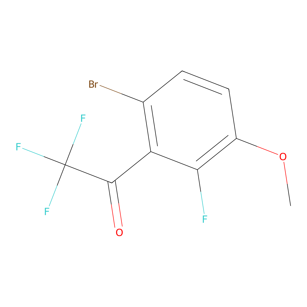 1-(6-Bromo-2-fluoro-3-methoxyphenyl)-2,2,2-trifluoroethanone molecular structure, CAS 1823515-55-4