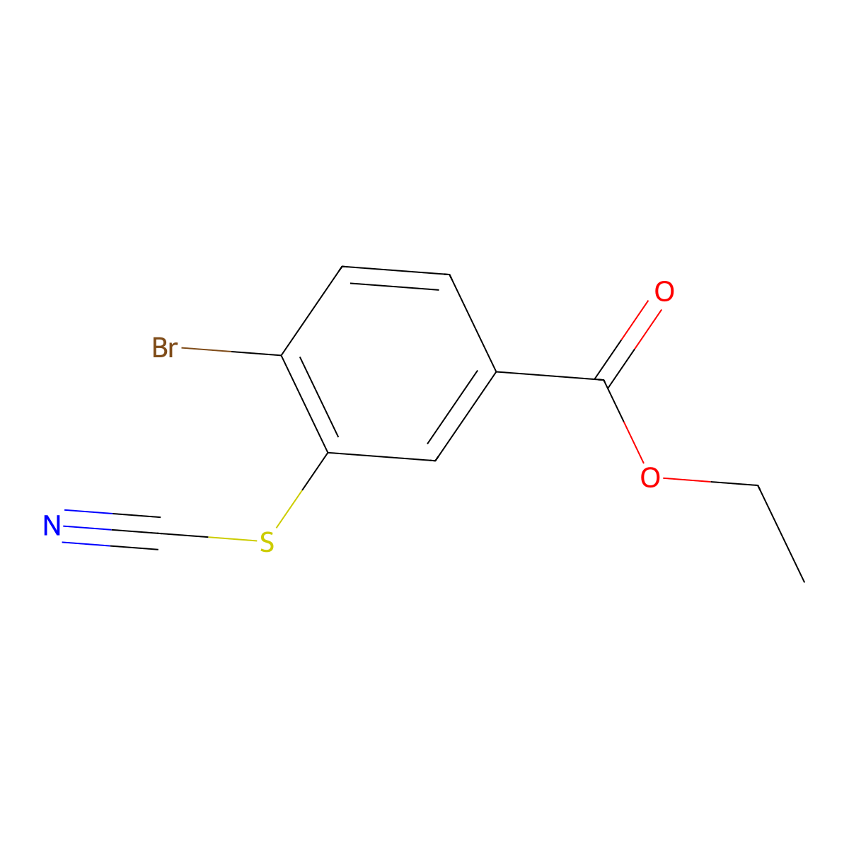 4-Bromo-3-thiocyanato-benzoic acid ethyl ester molecular structure, CAS 1823516-34-2