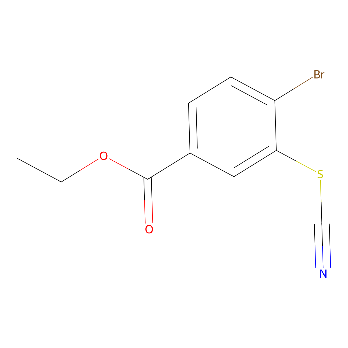 4-Bromo-3-thiocyanato-benzoic acid ethyl ester molecular structure, CAS 1823516-34-2