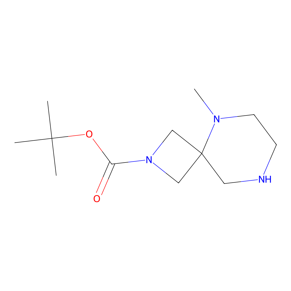 Tert-butyl 5-methyl-2,5,8-triazaspiro[3.5]nonane-2-carboxylate molecular structure, CAS 1823524-06-6