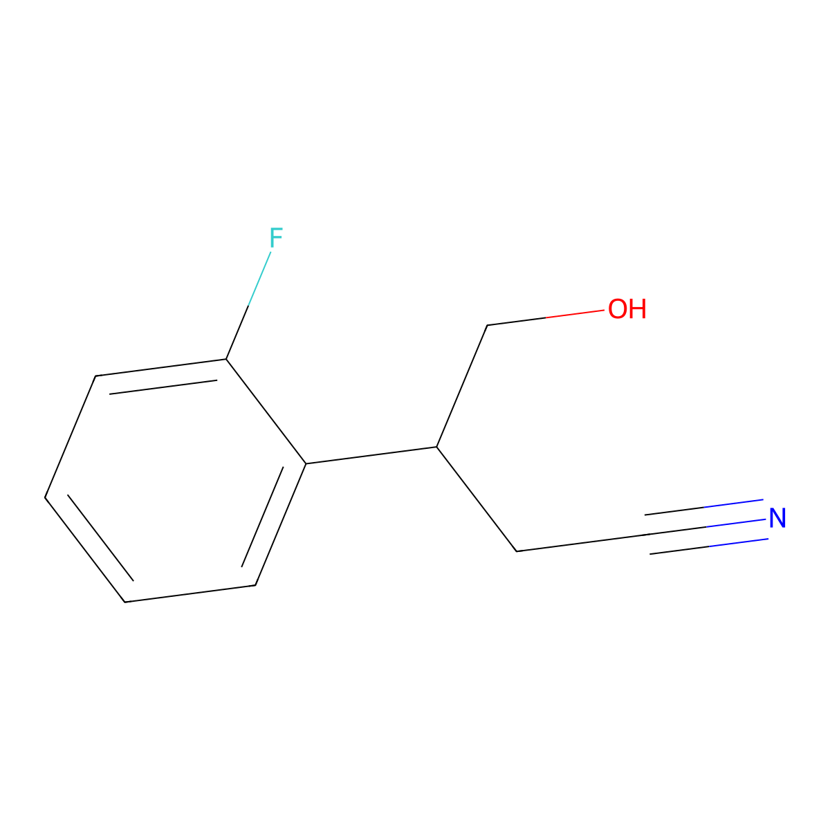 3-(2-Fluorophenyl)-4-hydroxybutanenitrile molecular structure, CAS 1823525-51-4
