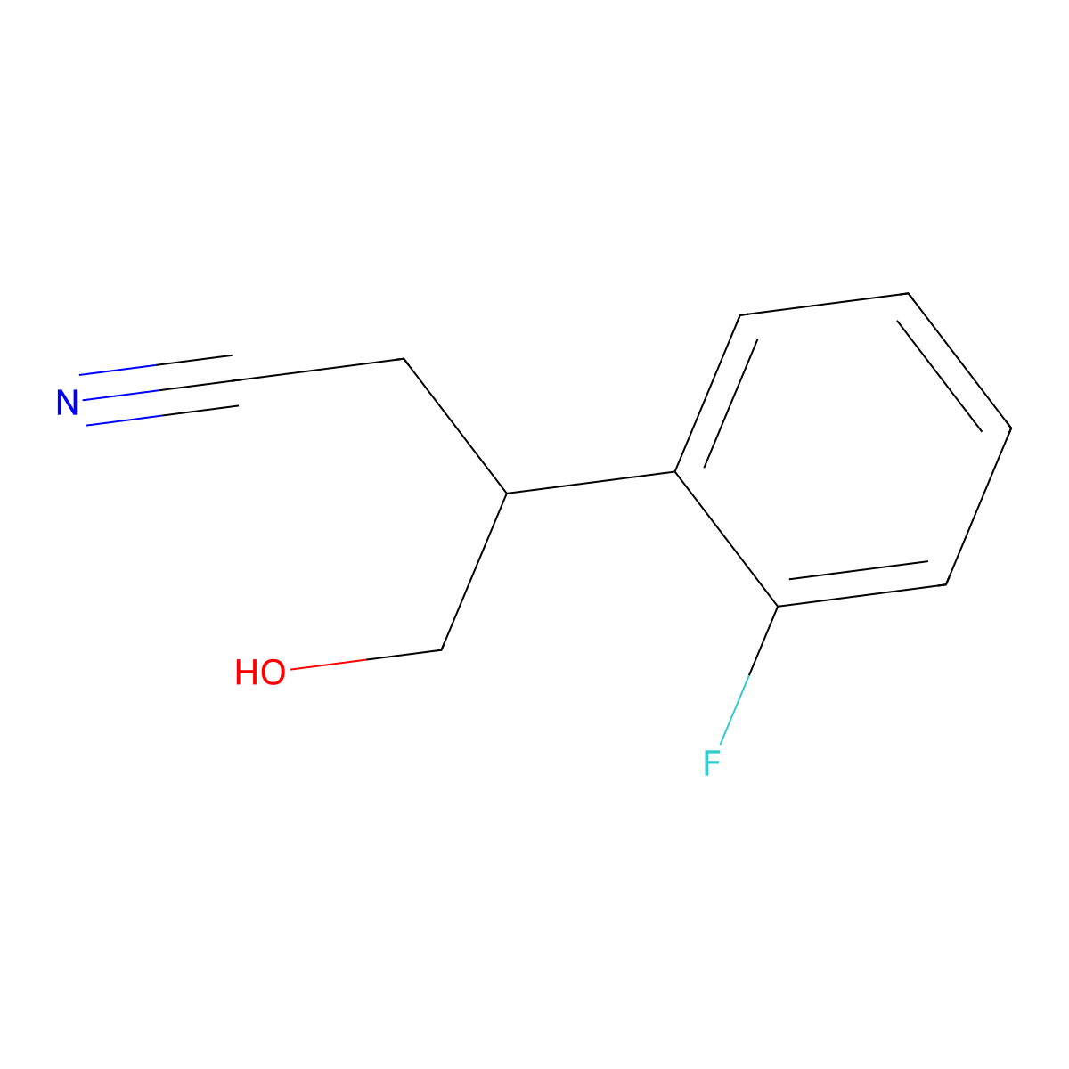 3-(2-Fluorophenyl)-4-hydroxybutanenitrile molecular structure, CAS 1823525-51-4