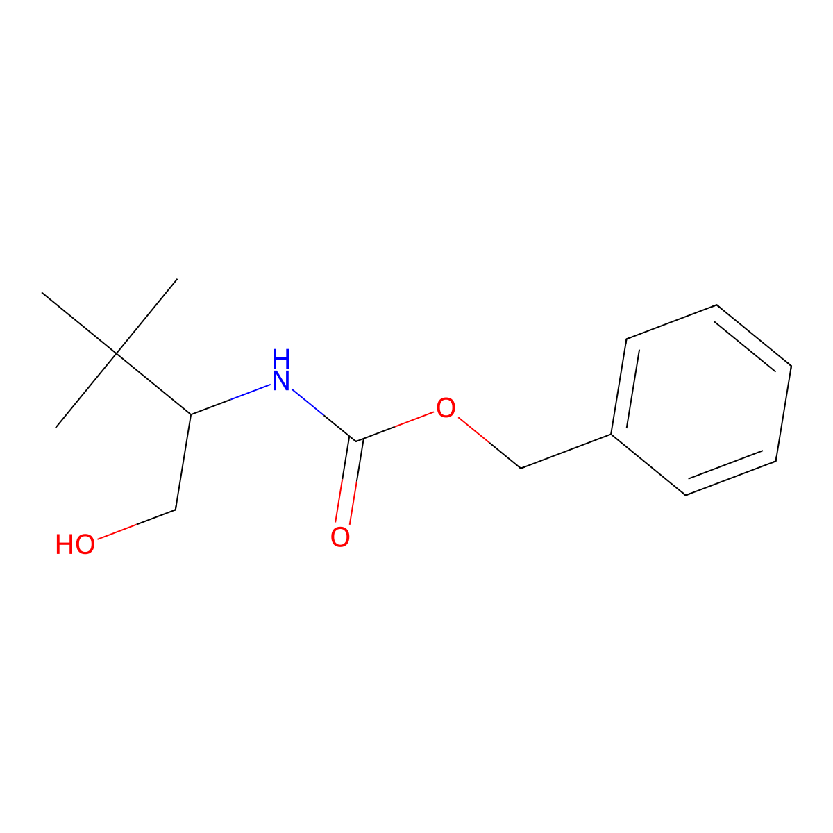 benzyl N-(1-hydroxy-3,3-dimethylbutan-2-yl)carbamate molecular structure, CAS 1823526-37-9