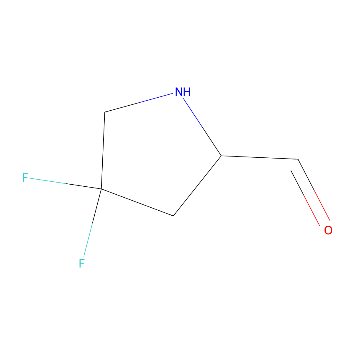 4,4-Difluoropyrrolidine-2-carbaldehyde molecular structure, CAS 1823527-94-1