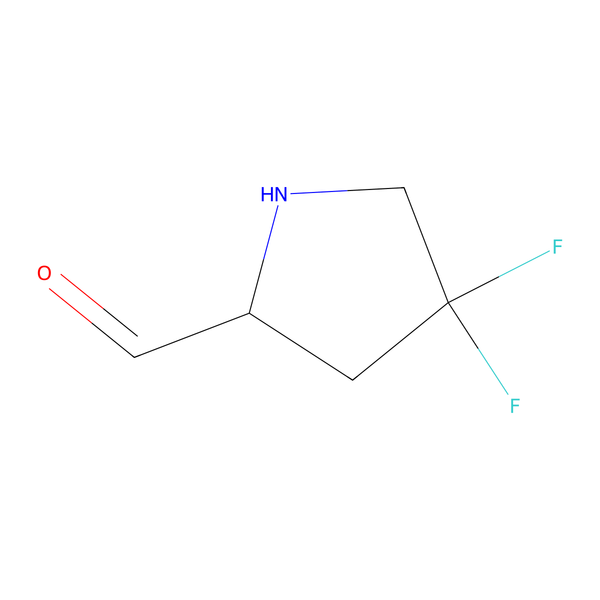 4,4-Difluoropyrrolidine-2-carbaldehyde molecular structure, CAS 1823527-94-1