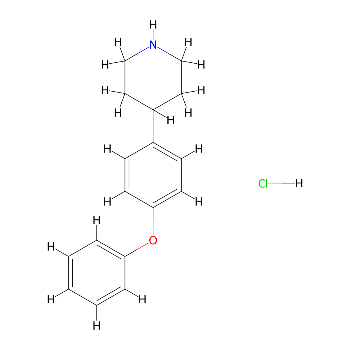 4-(4-Phenoxyphenyl)piperidine hydrochloride molecular structure, CAS 182353-83-9