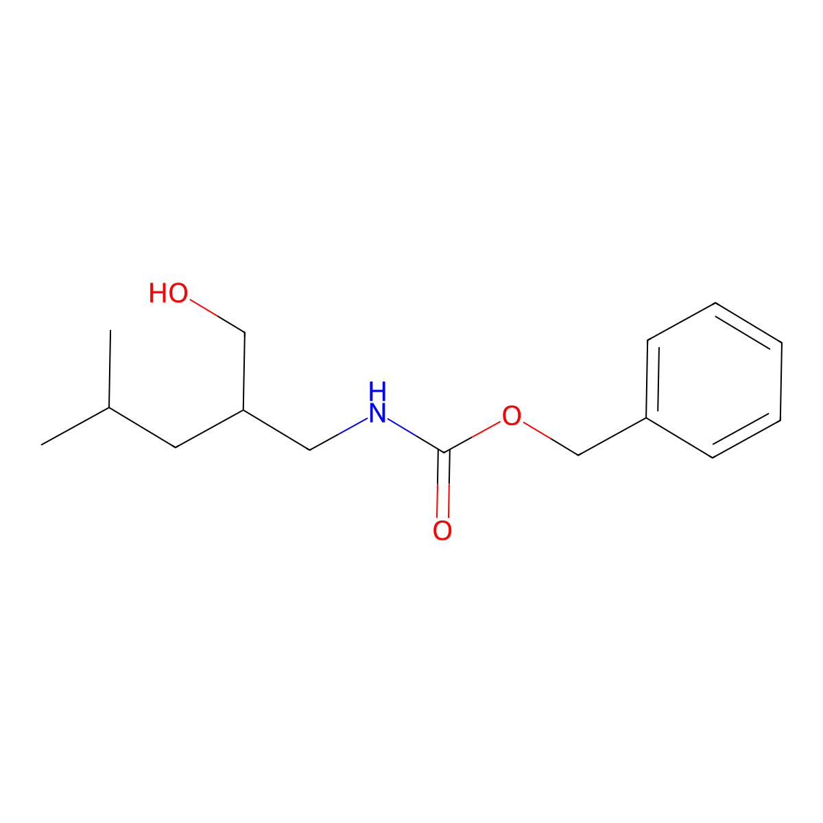 benzyl N-[3-hydroxy-2-(2-methylpropyl)propyl]carbamate molecular structure, CAS 1823531-46-9