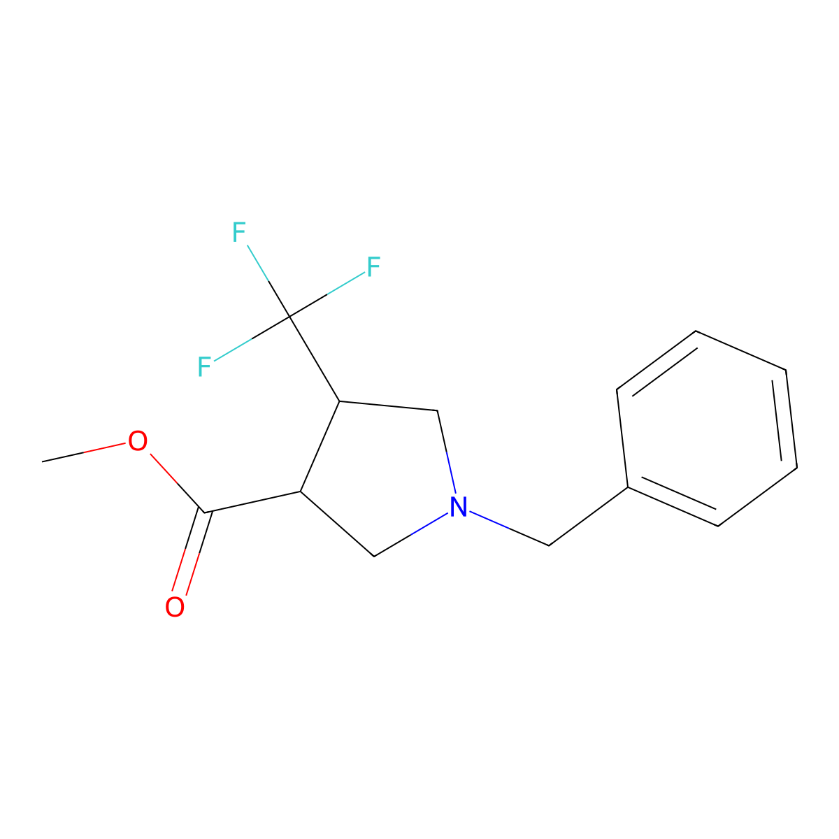 Methyl 1-benzyl-4-(trifluoromethyl)pyrrolidine-3-carboxylate molecular structure, CAS 1823531-52-7